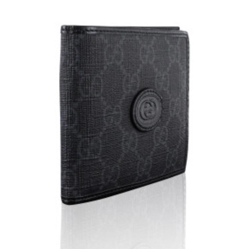Gucci Black Embossed Leather Card Holder